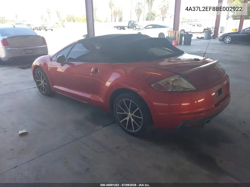 2011 Mitsubishi Eclipse Gs Sport VIN: 4A37L2EF8BE002922 Lot: 45591252