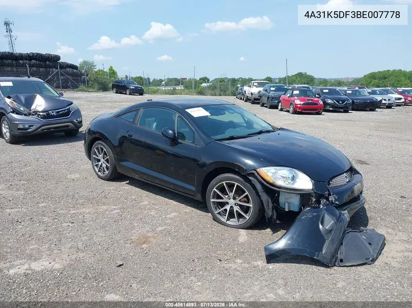2011 Mitsubishi Eclipse Gs/Gs Sport VIN: 4A31K5DF3BE007778 Lot: 45614893