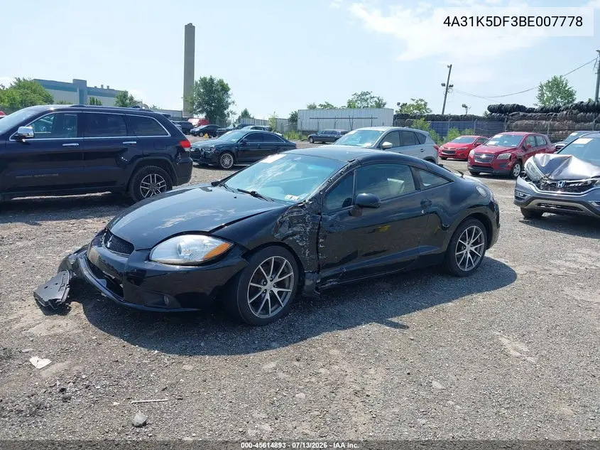 2011 Mitsubishi Eclipse Gs/Gs Sport VIN: 4A31K5DF3BE007778 Lot: 45614893