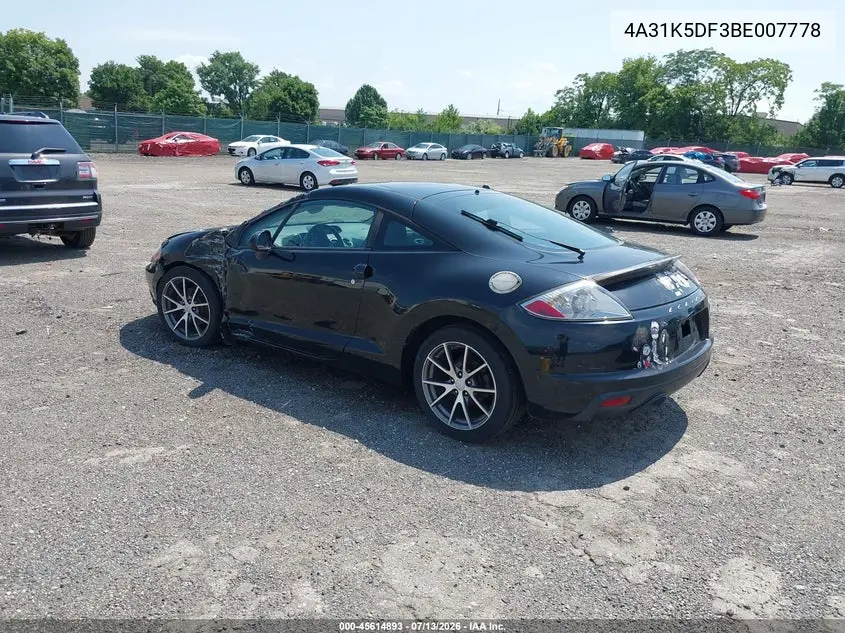 2011 Mitsubishi Eclipse Gs/Gs Sport VIN: 4A31K5DF3BE007778 Lot: 45614893