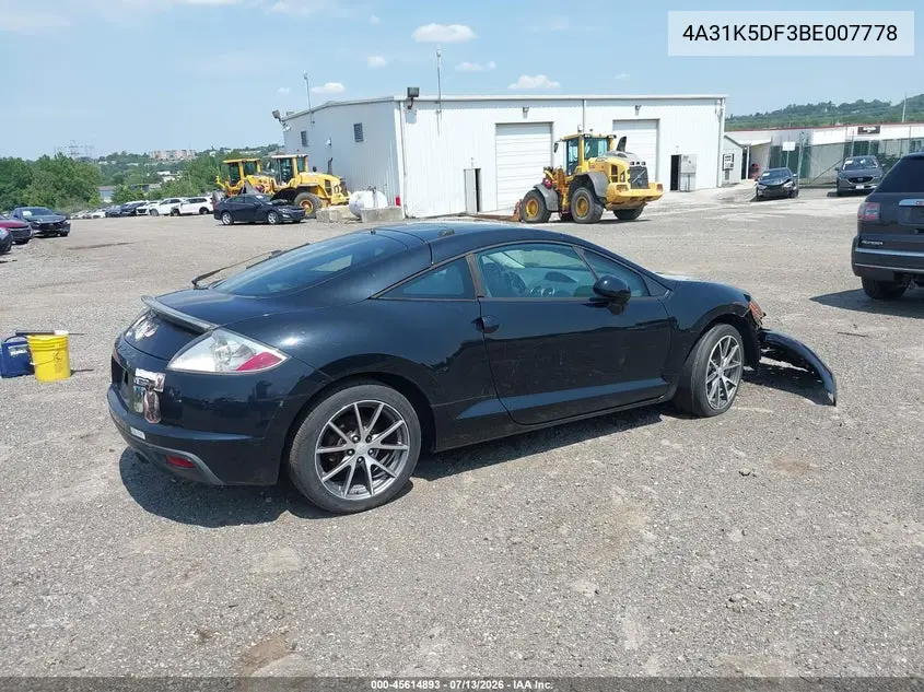 2011 Mitsubishi Eclipse Gs/Gs Sport VIN: 4A31K5DF3BE007778 Lot: 45614893