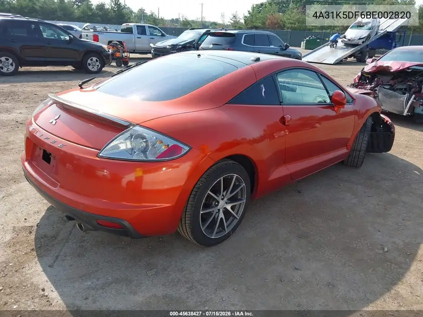 2011 Mitsubishi Eclipse Gs/Gs Sport VIN: 4A31K5DF6BE002820 Lot: 45638427