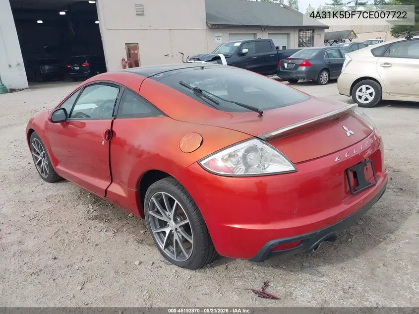 2012 Mitsubishi Eclipse Gs/Gs Sport/Se VIN: 4A31K5DF7CE007722 Lot: 45192870