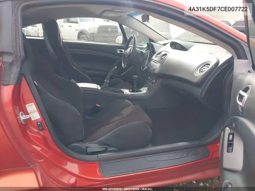 2012 Mitsubishi Eclipse Gs/Gs Sport/Se VIN: 4A31K5DF7CE007722 Lot: 45192870