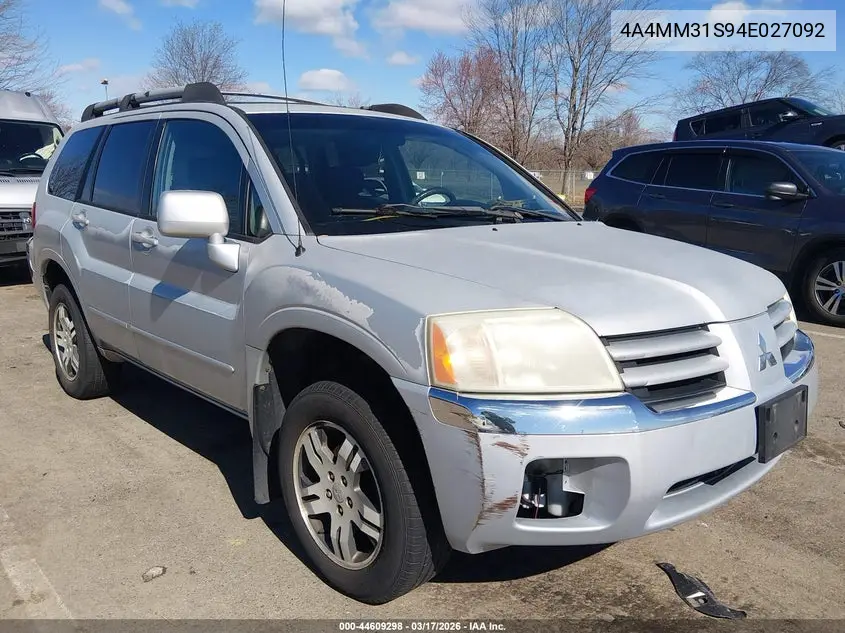 2004 Mitsubishi Endeavor Xls VIN: 4A4MM31S94E027092 Lot: 44609298