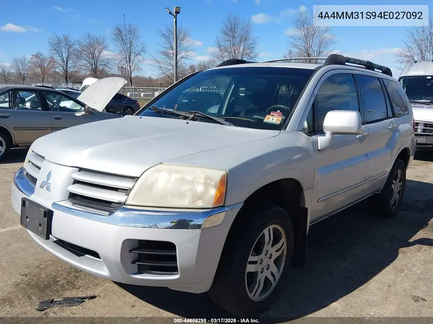2004 Mitsubishi Endeavor Xls VIN: 4A4MM31S94E027092 Lot: 44609298