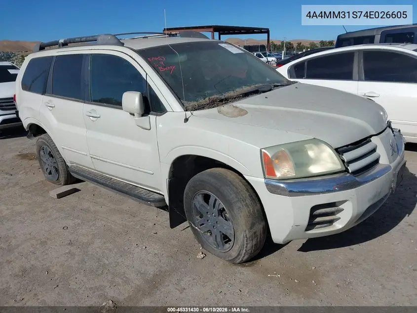 2004 Mitsubishi Endeavor Xls VIN: 4A4MM31S74E026605 Lot: 45331430