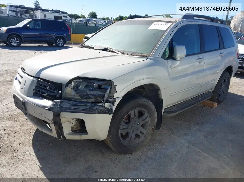 2004 Mitsubishi Endeavor Xls VIN: 4A4MM31S74E026605 Lot: 45331430