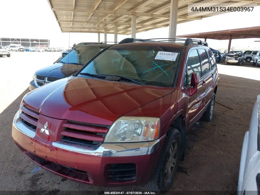 2004 Mitsubishi Endeavor Xls VIN: 4A4MM31S34E003967 Lot: 45534147