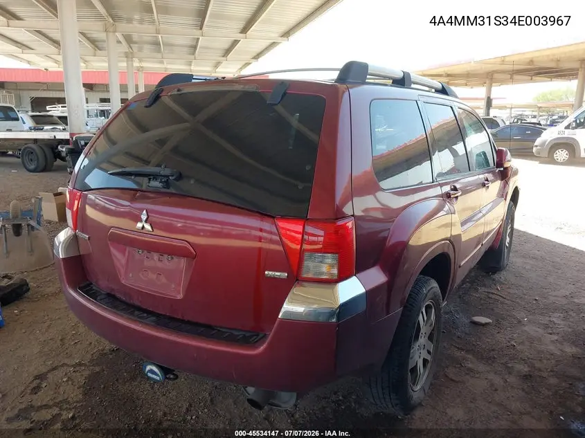 2004 Mitsubishi Endeavor Xls VIN: 4A4MM31S34E003967 Lot: 45534147