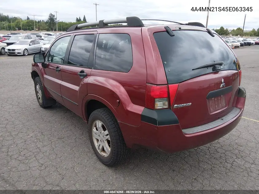 2005 Mitsubishi Endeavor Ls VIN: 4A4MN21S45E063345 Lot: 45474268