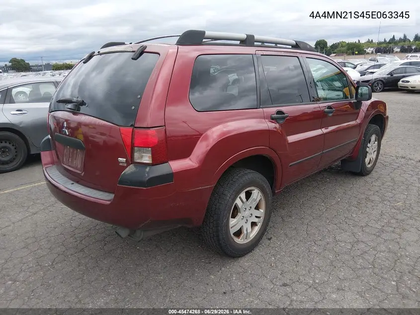 2005 Mitsubishi Endeavor Ls VIN: 4A4MN21S45E063345 Lot: 45474268