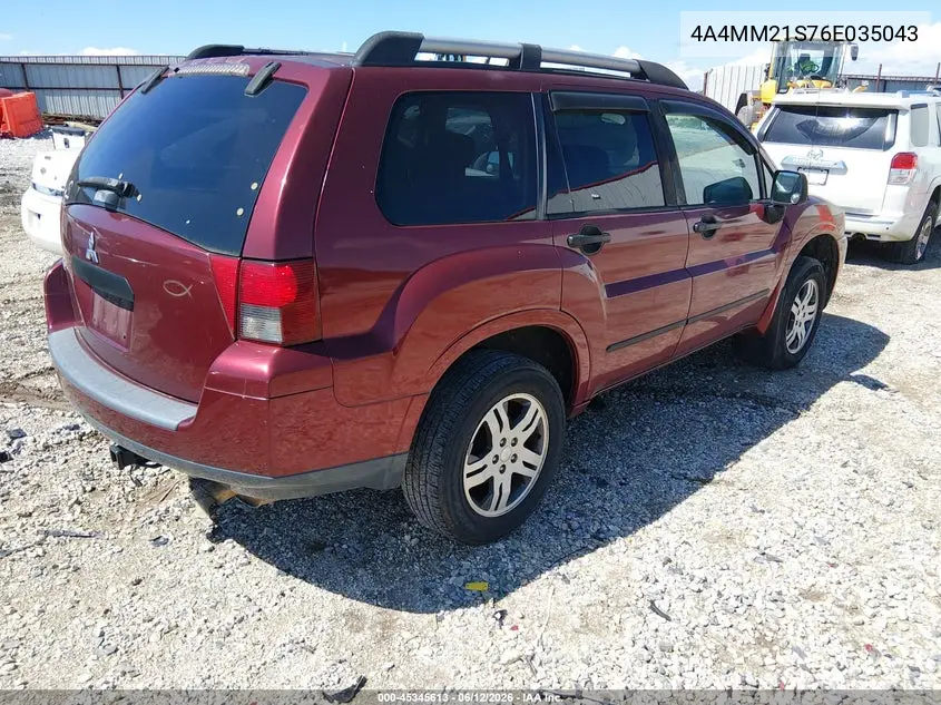 2006 Mitsubishi Endeavor Ls VIN: 4A4MM21S76E035043 Lot: 45345613