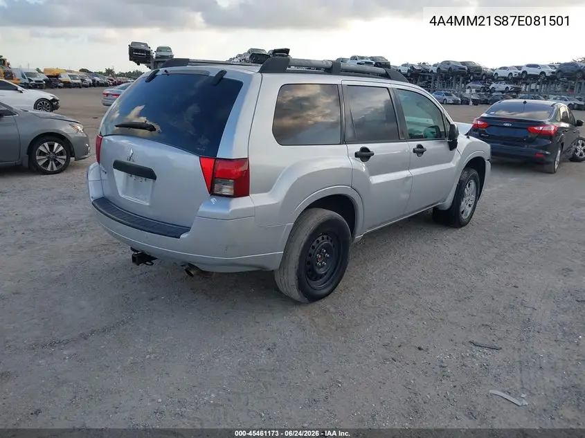 2007 Mitsubishi Endeavor Ls VIN: 4A4MM21S87E081501 Lot: 45461173