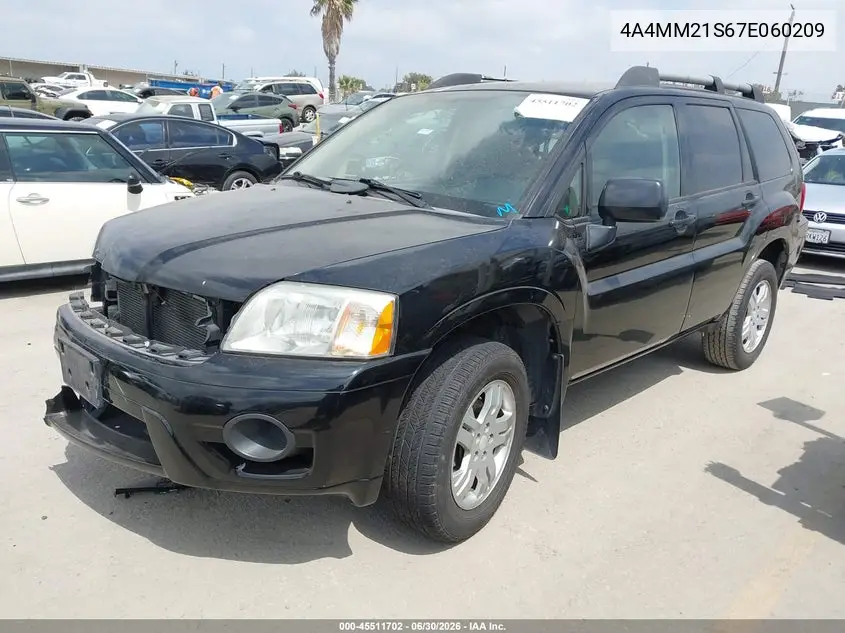 2007 Mitsubishi Endeavor Ls VIN: 4A4MM21S67E060209 Lot: 45511702
