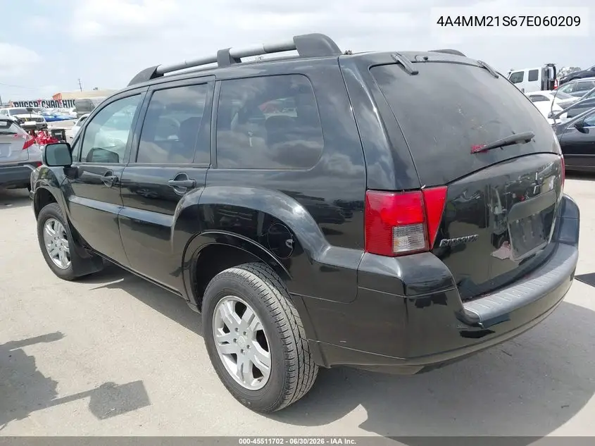 2007 Mitsubishi Endeavor Ls VIN: 4A4MM21S67E060209 Lot: 45511702
