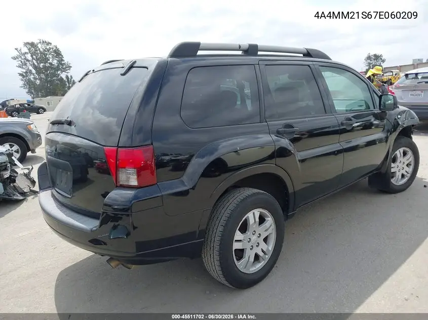 2007 Mitsubishi Endeavor Ls VIN: 4A4MM21S67E060209 Lot: 45511702