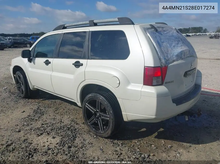 2008 Mitsubishi Endeavor Ls VIN: 4A4MN21S28E017274 Lot: 44685264