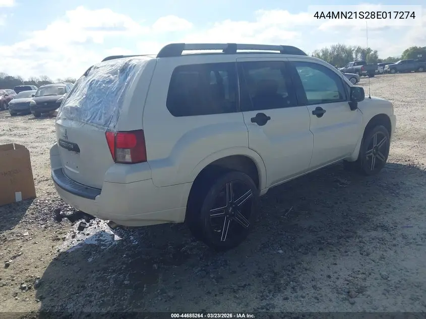 2008 Mitsubishi Endeavor Ls VIN: 4A4MN21S28E017274 Lot: 44685264