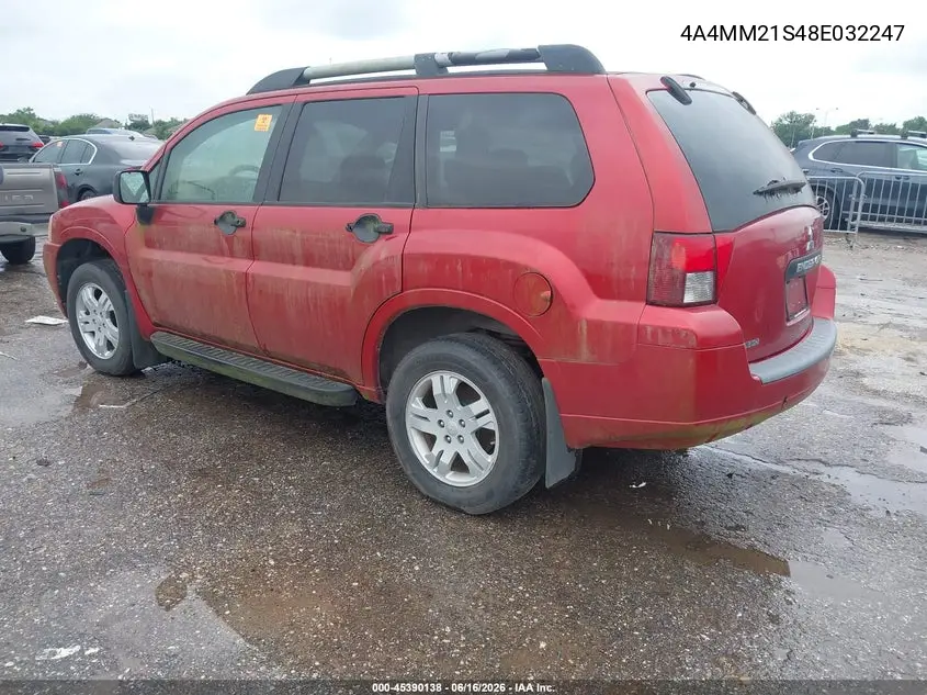 2008 Mitsubishi Endeavor Ls VIN: 4A4MM21S48E032247 Lot: 45390138