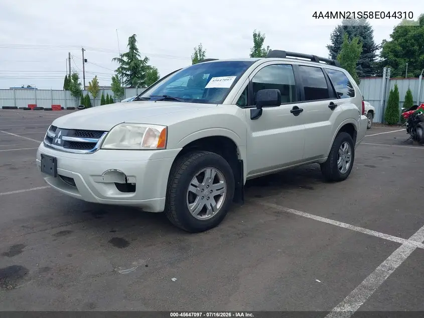 2008 Mitsubishi Endeavor Ls VIN: 4A4MN21S58E044310 Lot: 45647097