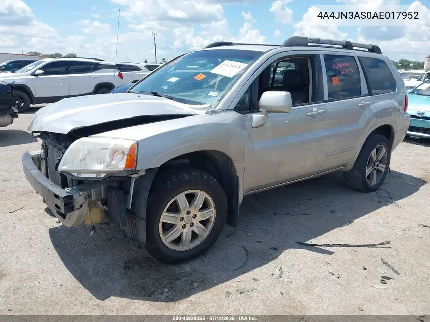 2010 Mitsubishi Endeavor Se VIN: 4A4JN3AS0AE017952 Lot: 45624025