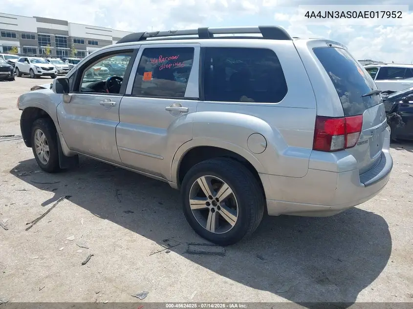 2010 Mitsubishi Endeavor Se VIN: 4A4JN3AS0AE017952 Lot: 45624025