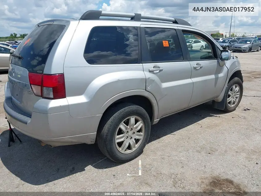 2010 Mitsubishi Endeavor Se VIN: 4A4JN3AS0AE017952 Lot: 45624025