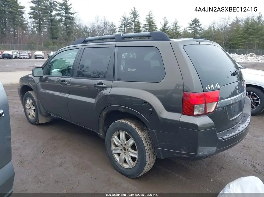 2011 Mitsubishi Endeavor VIN: 4A4JN2ASXBE012415 Lot: 44601628