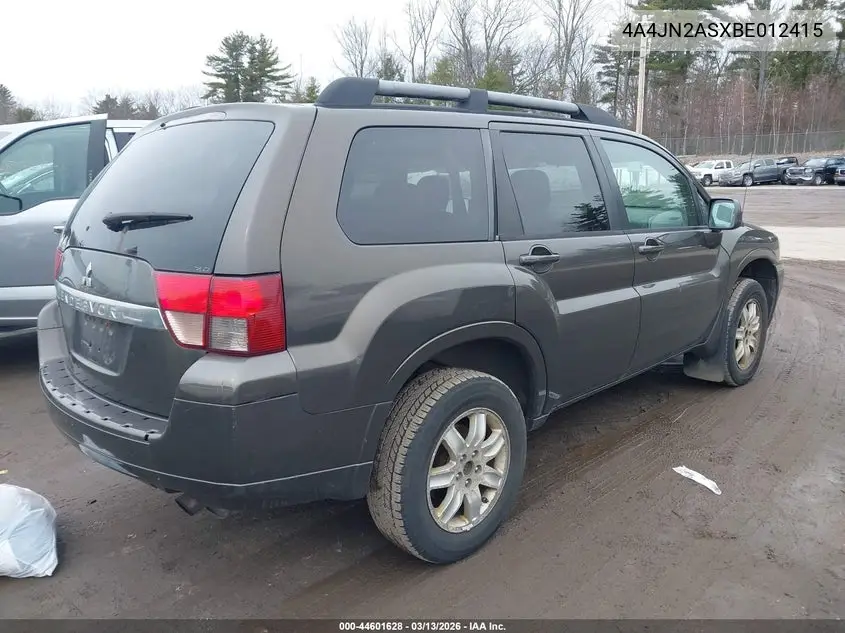 2011 Mitsubishi Endeavor VIN: 4A4JN2ASXBE012415 Lot: 44601628