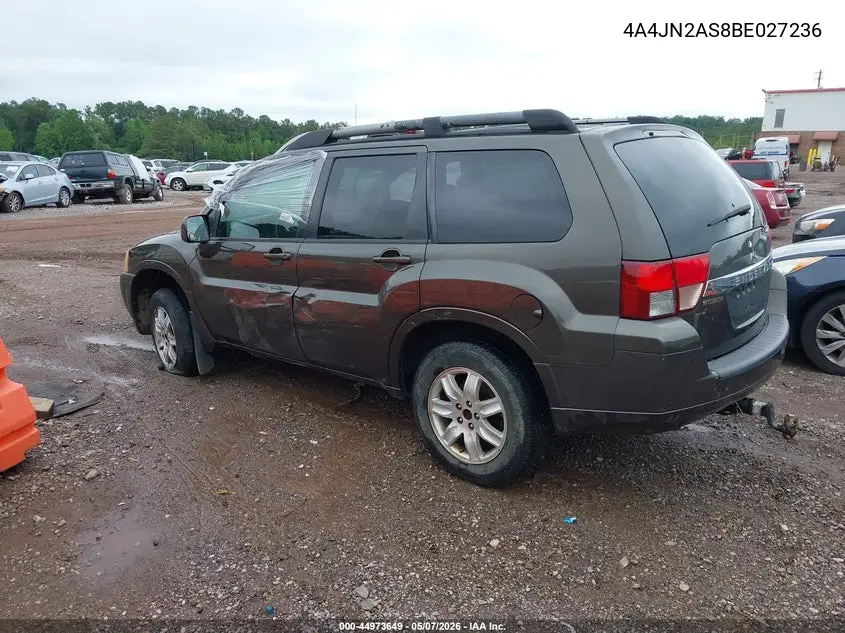 2011 Mitsubishi Endeavor VIN: 4A4JN2AS8BE027236 Lot: 44973649