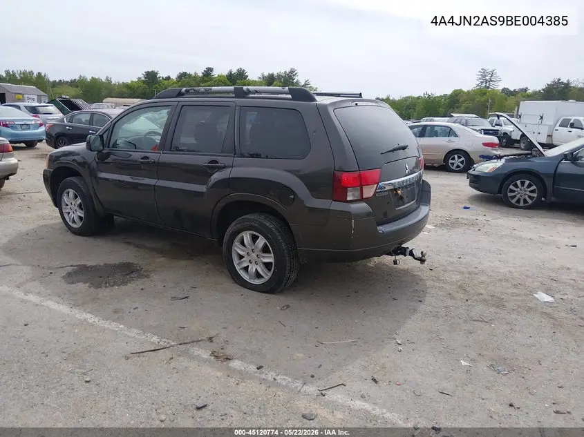 2011 Mitsubishi Endeavor VIN: 4A4JN2AS9BE004385 Lot: 45120774