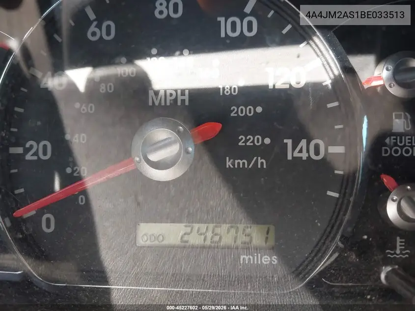 2011 Mitsubishi Endeavor Ls VIN: 4A4JM2AS1BE033513 Lot: 45227602