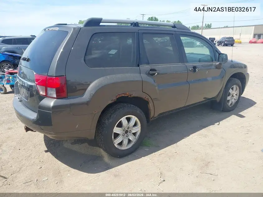 2011 Mitsubishi Endeavor VIN: 4A4JN2AS1BE032617 Lot: 45251912
