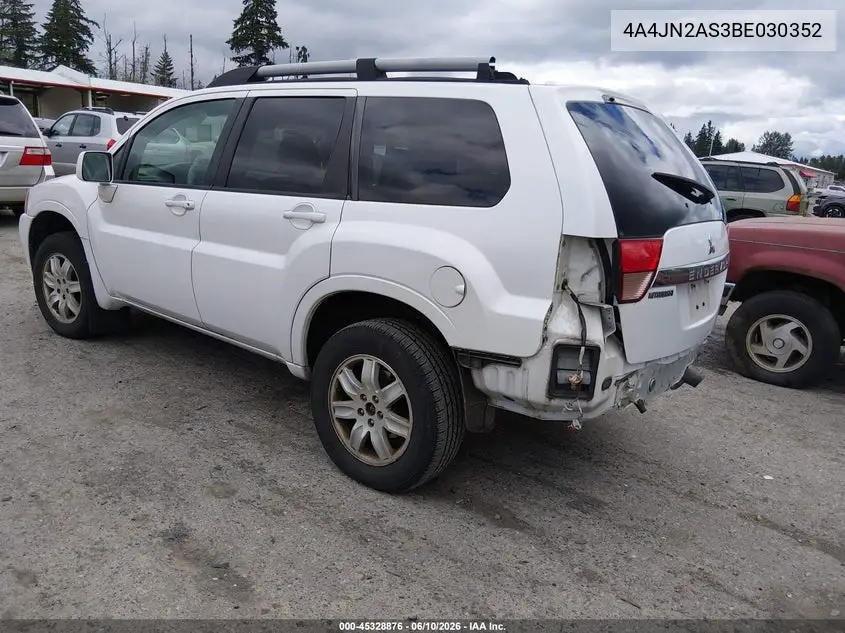 2011 Mitsubishi Endeavor VIN: 4A4JN2AS3BE030352 Lot: 45328876