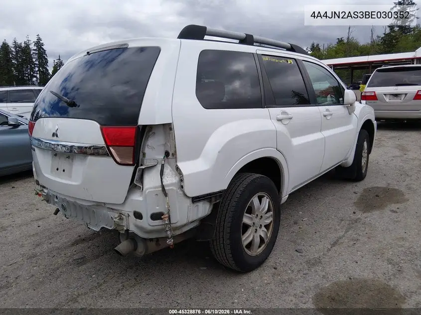 2011 Mitsubishi Endeavor VIN: 4A4JN2AS3BE030352 Lot: 45328876