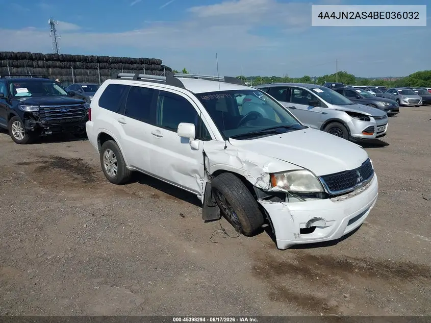 2011 Mitsubishi Endeavor VIN: 4A4JN2AS4BE036032 Lot: 45398294