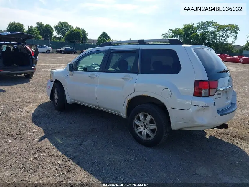 2011 Mitsubishi Endeavor VIN: 4A4JN2AS4BE036032 Lot: 45398294