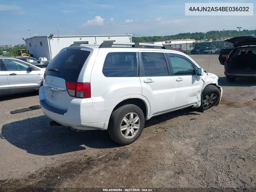 2011 Mitsubishi Endeavor VIN: 4A4JN2AS4BE036032 Lot: 45398294