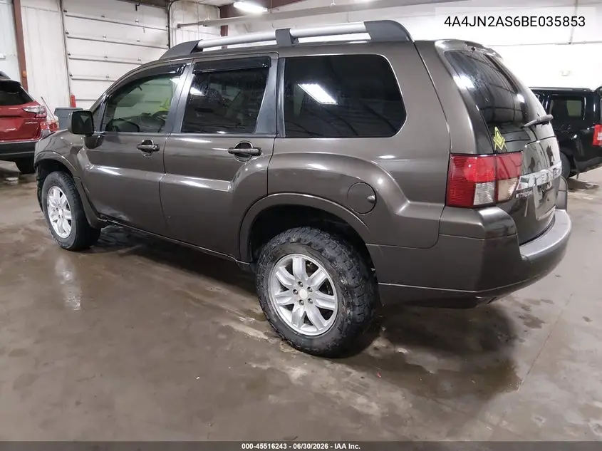 2011 Mitsubishi Endeavor VIN: 4A4JN2AS6BE035853 Lot: 45516243