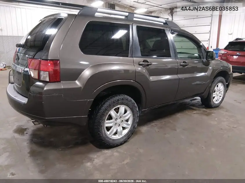 2011 Mitsubishi Endeavor VIN: 4A4JN2AS6BE035853 Lot: 45516243