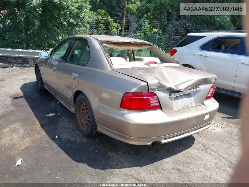 1999 Mitsubishi Galant Es VIN: 4A3AA46G2XE027045 Lot: 45493727