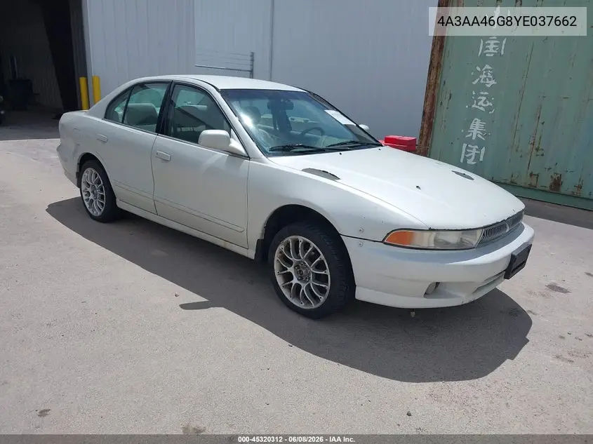 2000 Mitsubishi Galant Es VIN: 4A3AA46G8YE037662 Lot: 45320312