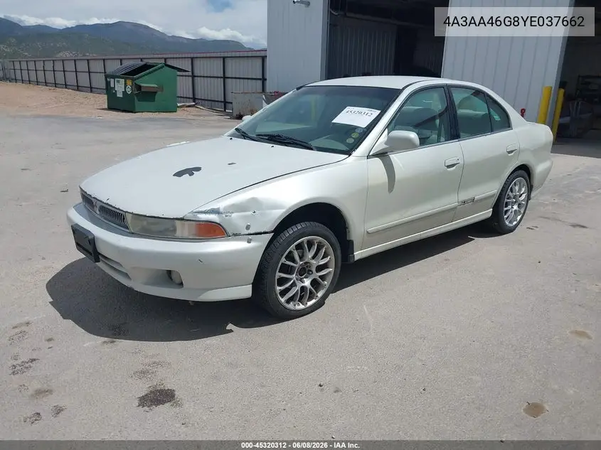 2000 Mitsubishi Galant Es VIN: 4A3AA46G8YE037662 Lot: 45320312