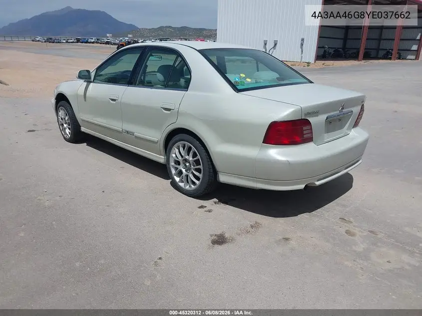 2000 Mitsubishi Galant Es VIN: 4A3AA46G8YE037662 Lot: 45320312
