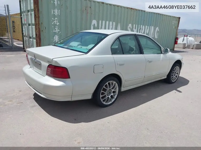 2000 Mitsubishi Galant Es VIN: 4A3AA46G8YE037662 Lot: 45320312