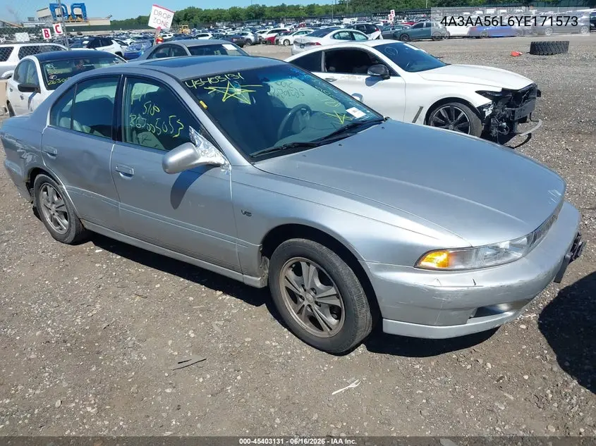 2000 Mitsubishi Galant Ls V6 VIN: 4A3AA56L6YE171573 Lot: 45403131