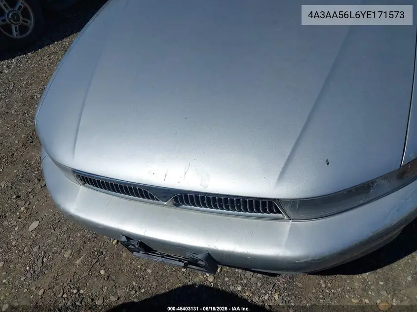 2000 Mitsubishi Galant Ls V6 VIN: 4A3AA56L6YE171573 Lot: 45403131
