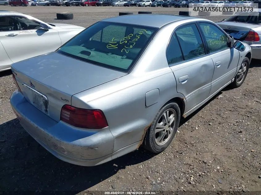 2000 Mitsubishi Galant Ls V6 VIN: 4A3AA56L6YE171573 Lot: 45403131
