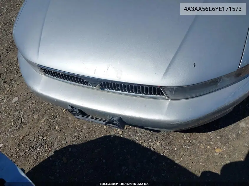 2000 Mitsubishi Galant Ls V6 VIN: 4A3AA56L6YE171573 Lot: 45403131
